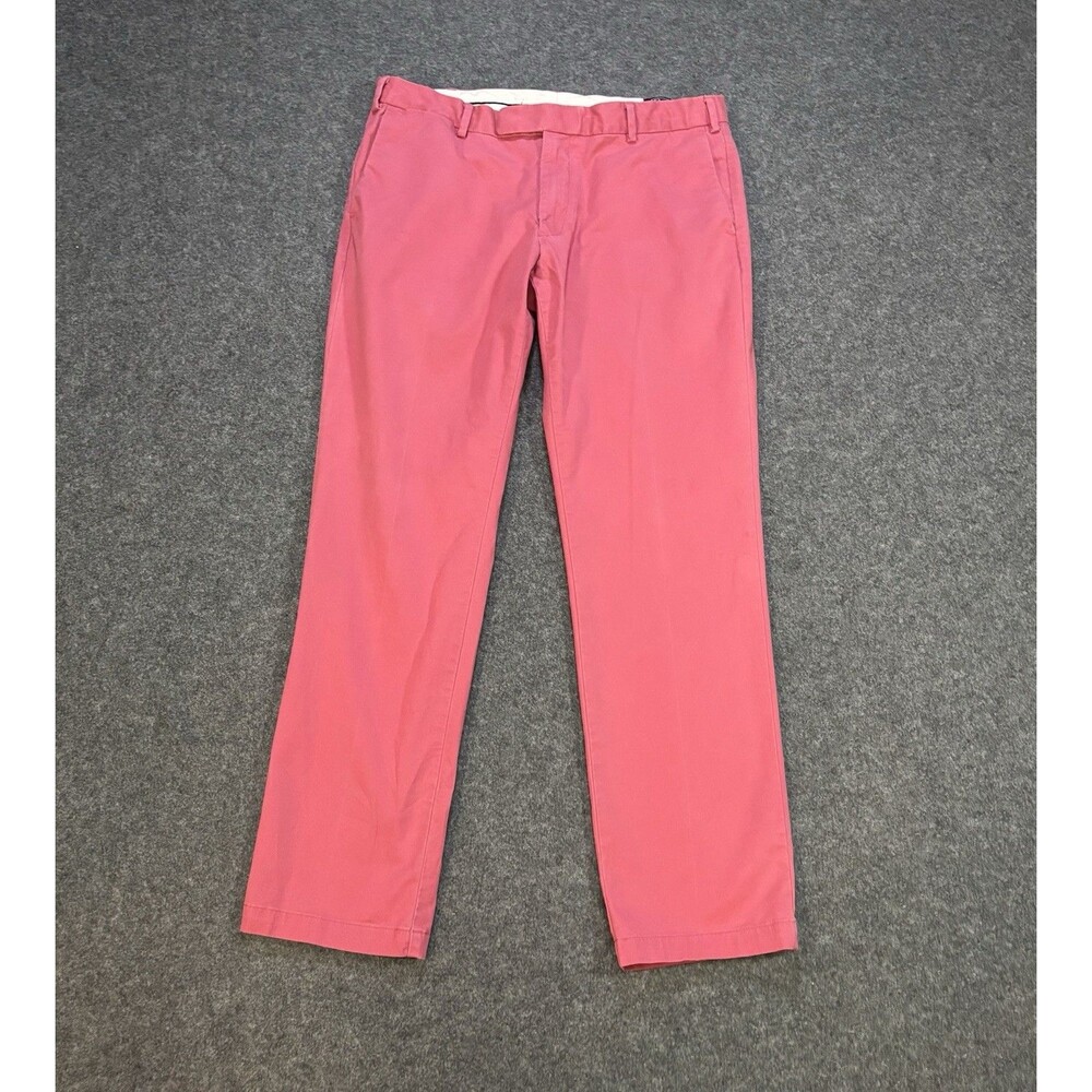 Polo Ralph Lauren Chino Pants Mens Size 36 Stretch Custom Fit Flat Front Read